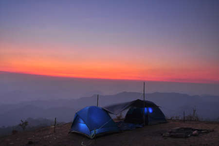 night campingの写真素材