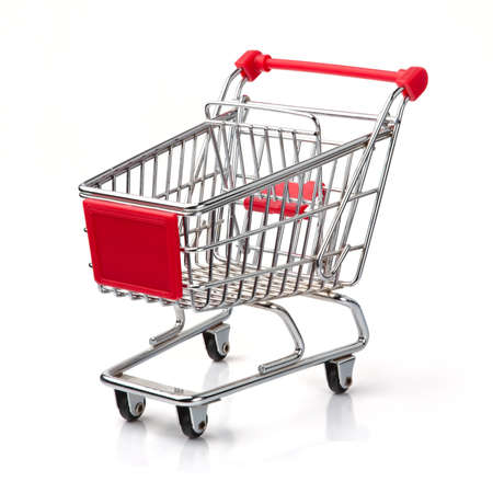 A Shopping Cart Isolated On Whiteの写真素材