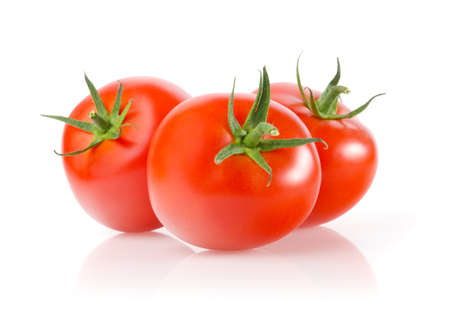 Fresh Tomatoes on White Backgroundの写真素材