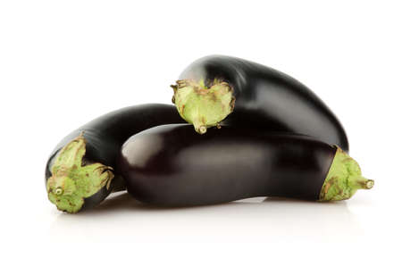Fresh Eggplant isolated on white backgroundの写真素材