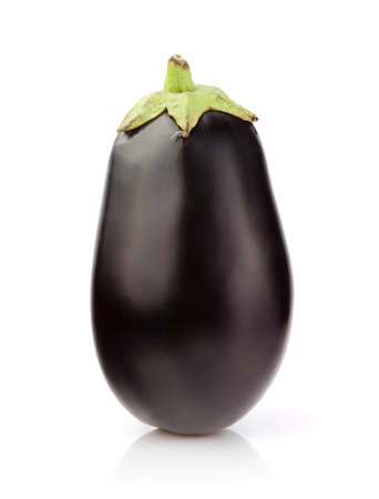 Fresh Eggplant isolated on white backgroundの写真素材