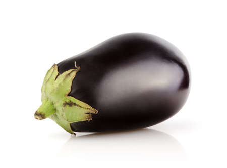 Fresh Eggplant isolated on white backgroundの写真素材
