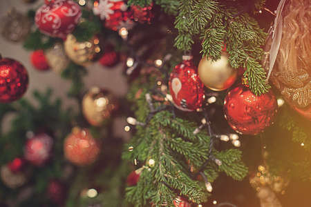 Christmas fir tree with decoration
