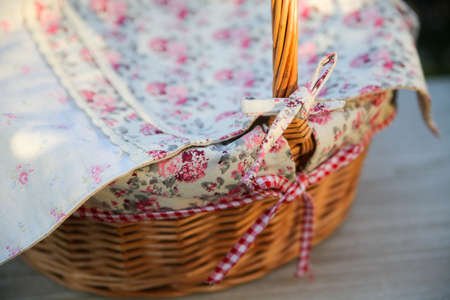 texture, print and wale of fabric in beautiful floral patternの写真素材