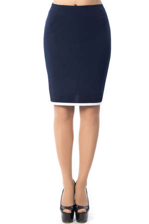 women legs with black shoes on white backgroundの写真素材