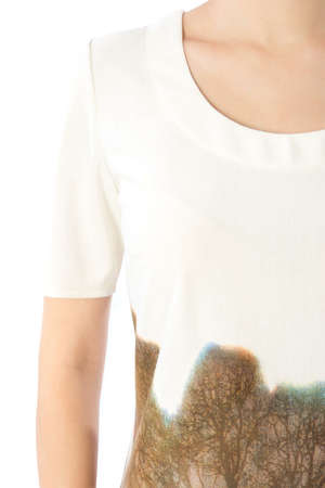 part of the female odezhy, shoulders and sleevesの写真素材