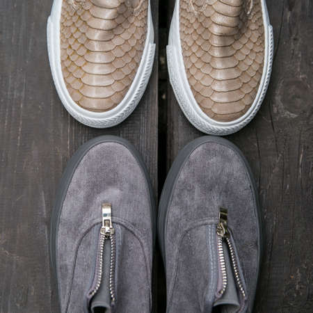 collection of women's shoes on a beautiful backgroundの写真素材
