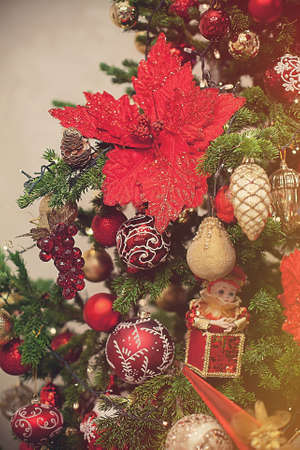 Christmas tree decorated for Christmasの写真素材