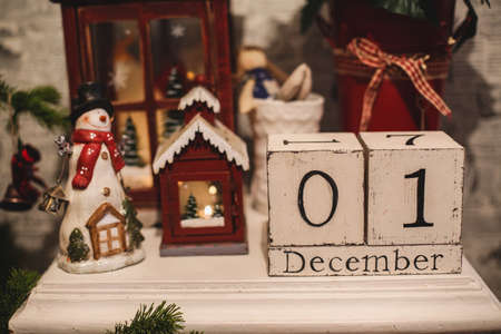 wooden calendar on every dayの写真素材