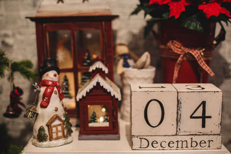wooden calendar on every dayの写真素材