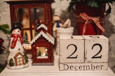 wooden calendar on every dayの写真素材