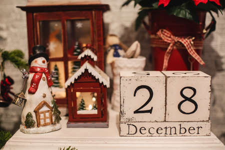 wooden calendar on every dayの写真素材