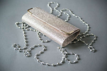 women's jewelry on a gray backgroundの写真素材