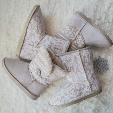 women's shoes lies in the backgroundの写真素材
