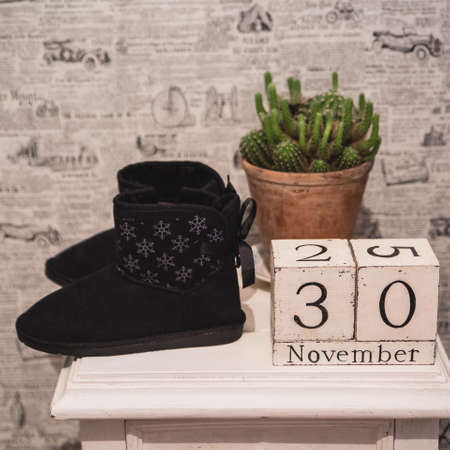 women's shoes lies in the backgroundの写真素材