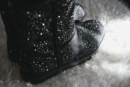 women's shoes lies in the backgroundの写真素材