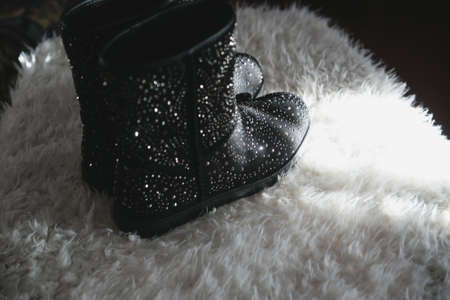 women's shoes lies in the background