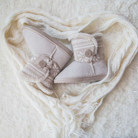 women's shoes lies in the backgroundの写真素材