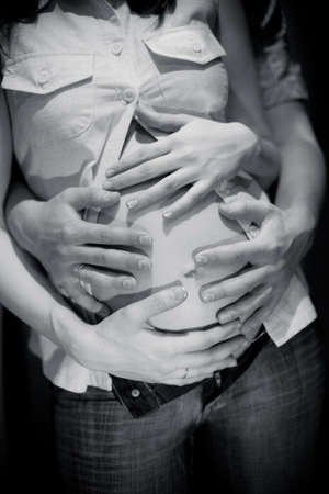 Beautiful elegant woman waiting a baby.の写真素材