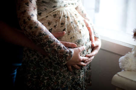 beautiful pregnant woman in the waiting period of the child