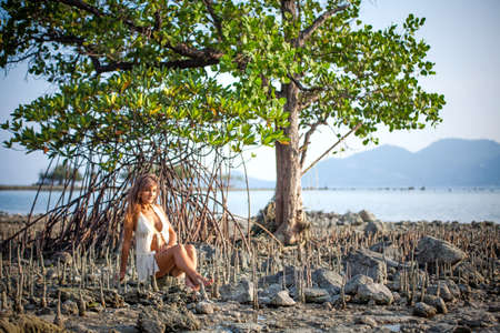 various women's accessories on wooden backgroundの写真素材