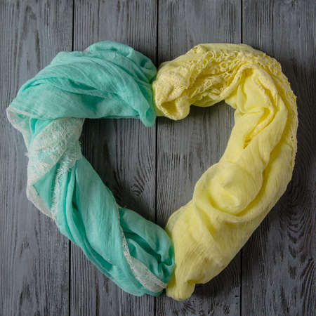 various women's accessories on wooden backgroundの写真素材