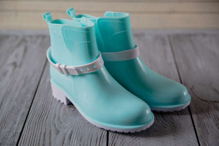 various women's accessories on wooden backgroundの写真素材