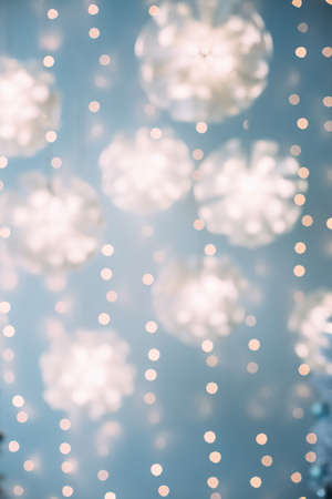 White Christmas tree in a festive interiorの写真素材