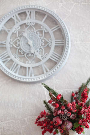 Red winter berry bouquet with fruits