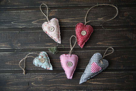 heart on wooden background as a symbolの写真素材