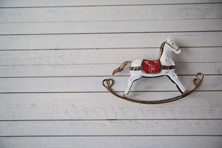 Christmas decorations on wooden dark backgroundの写真素材