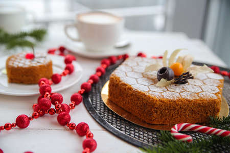 Christmas cakes in the beautiful scenery