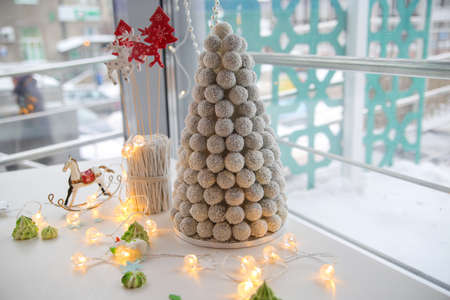 Christmas cakes in the beautiful sceneryの写真素材