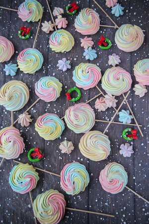 Red Sweet Lollipop For Children On Backgroundの写真素材