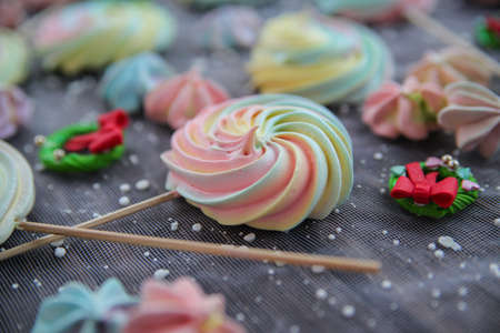 Red Sweet Lollipop For Children On Backgroundの写真素材