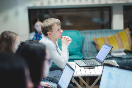 Russia, Novosibirsk,business conference in loft bee february 2017のeditorial素材