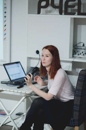 Russia, Novosibirsk,business conference in loft bee february 2017のeditorial素材