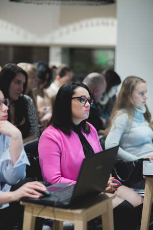 Russia, Novosibirsk,business conference in loft bee february 2017のeditorial素材