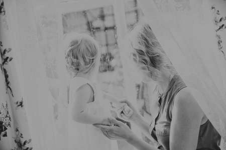 Happy loving family. Mother and daughterの写真素材