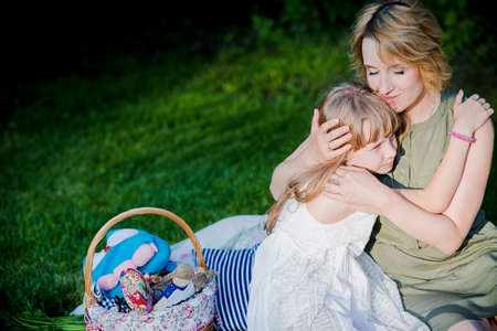 Happy loving family. Mother and daughterの写真素材