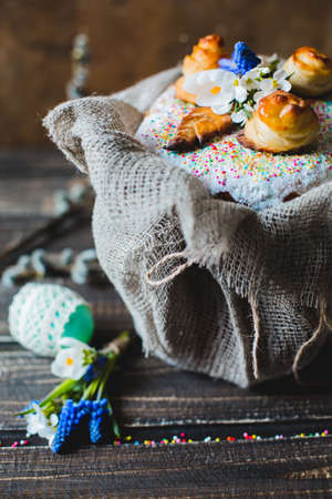 A traditional holiday cake for Easterの写真素材