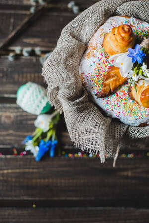 A traditional holiday cake for Easterの写真素材