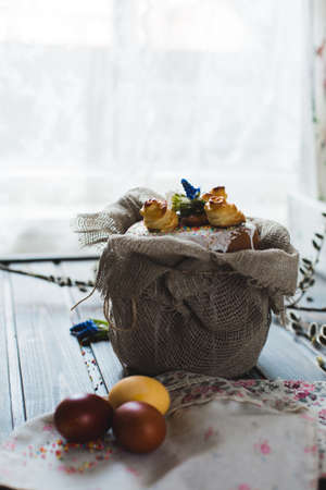 A traditional holiday cake for Easterの写真素材