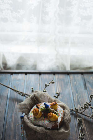 A traditional holiday cake for Easterの写真素材