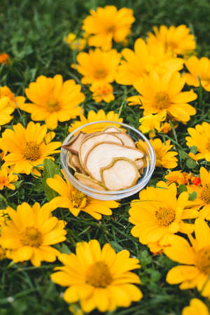 Valentines day greeting card. Composition with gift, roses, red hearts on white surface. Top viewの写真素材
