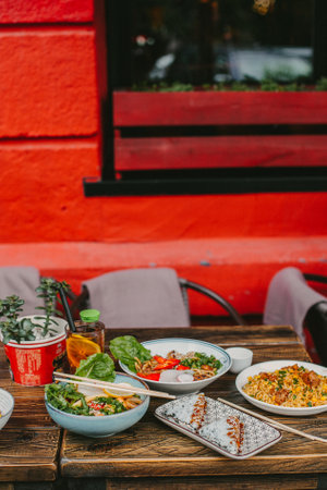 Chinese restaurant interior. Asian institutionの写真素材