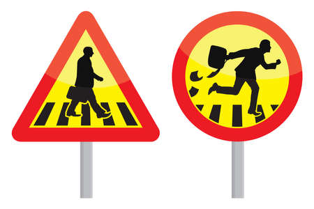 Businessman Warning Signのイラスト素材