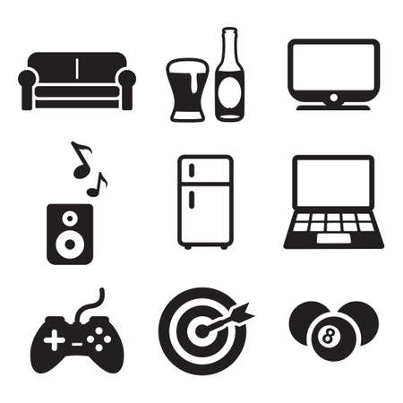 Man Favorite Activities Iconsのイラスト素材