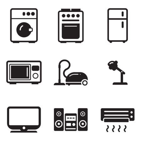 Household Appliances Iconsのイラスト素材