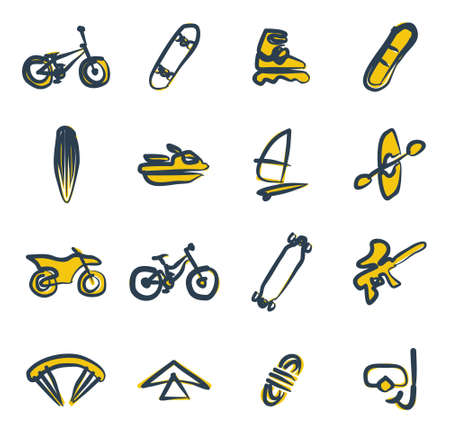 Extreme Sports Icons Freehand 2 Colorのイラスト素材
